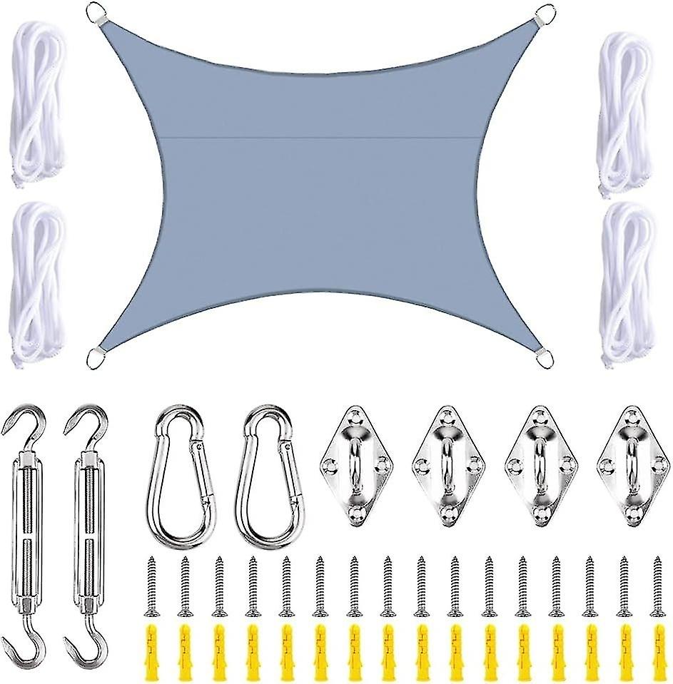 Gray rectangular shade sail 3x4 meters sunshade fabric anti-UV waterproof breathable suitable for ga