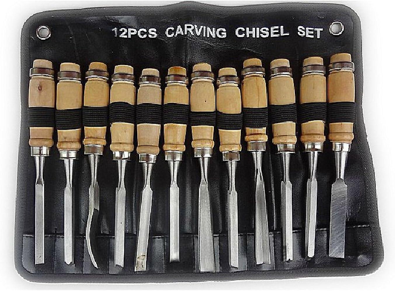 WOOD Set 12 pieces scissors WOOD HAND TOOL KIT with storage pouch