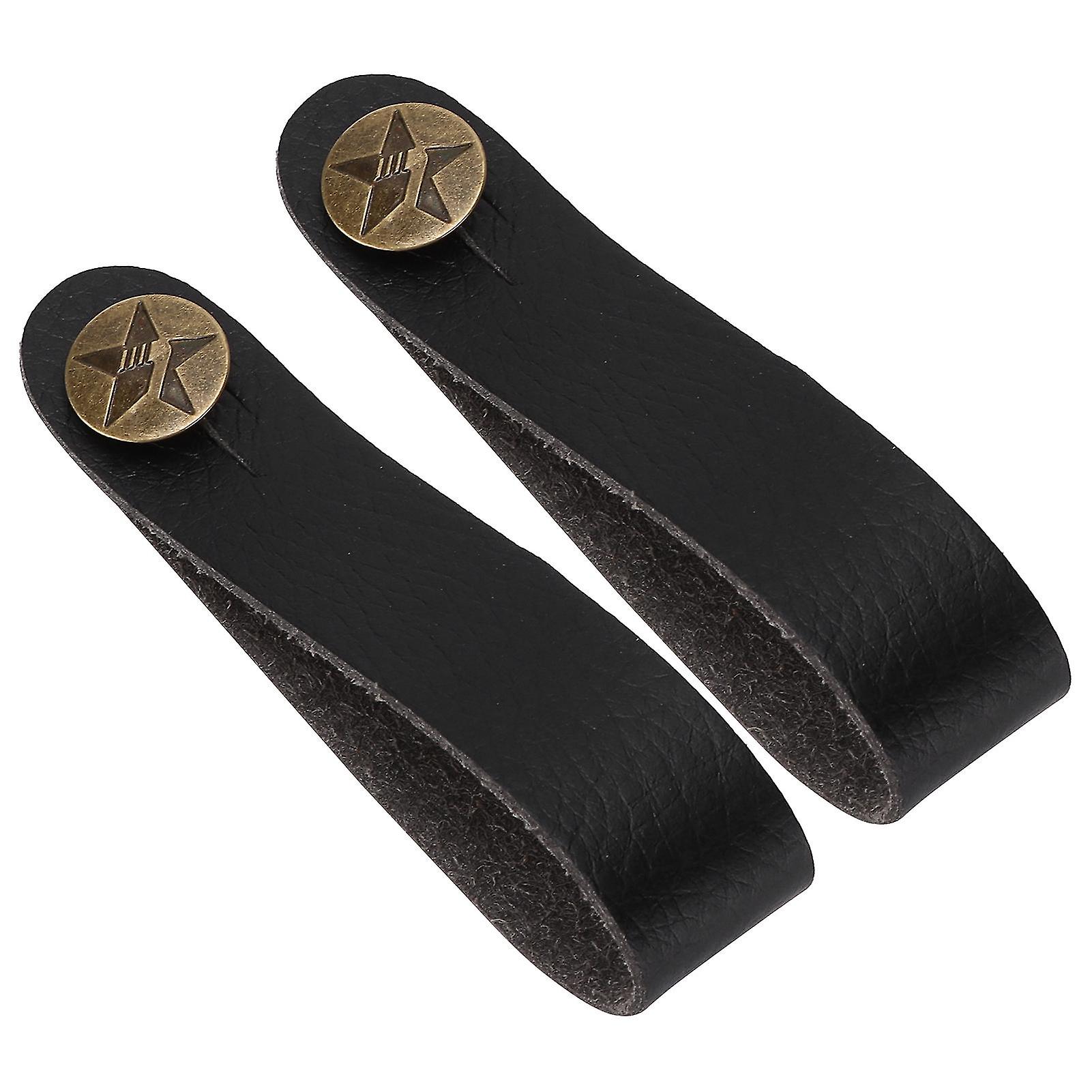 Acoustic Electric Ukulele 2Pcs PU Leather Headstock Tie  String