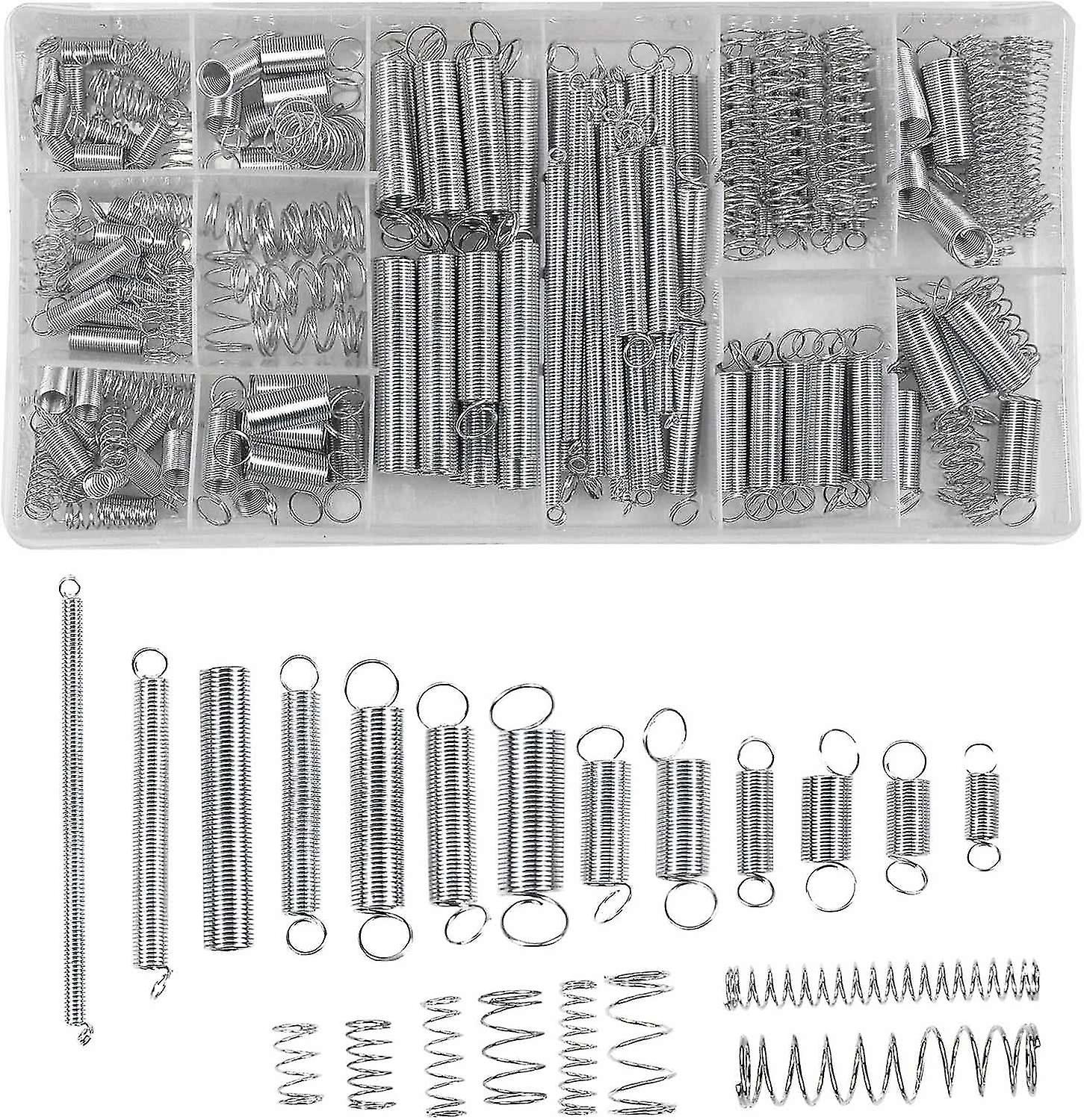 200 Pieces Compression Springs Extension Springs Extension Springs Assortment 20 Sizes Galvanized St