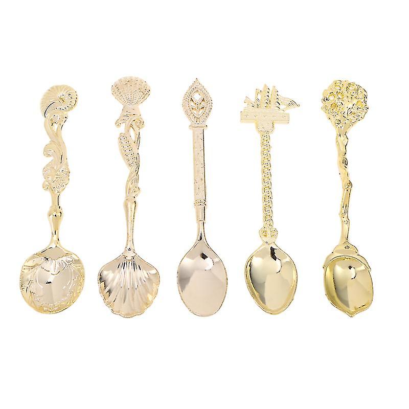 5pcs Carved Coffee Spoon