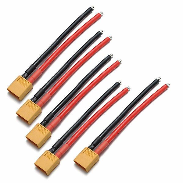 5PCS XT60 Male Plug 12AWG 10cm With Wire