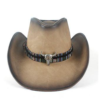 Uomo Con Il Monocolo Ed Il Cappello Da Cowboy Illustrazione Vettoriale