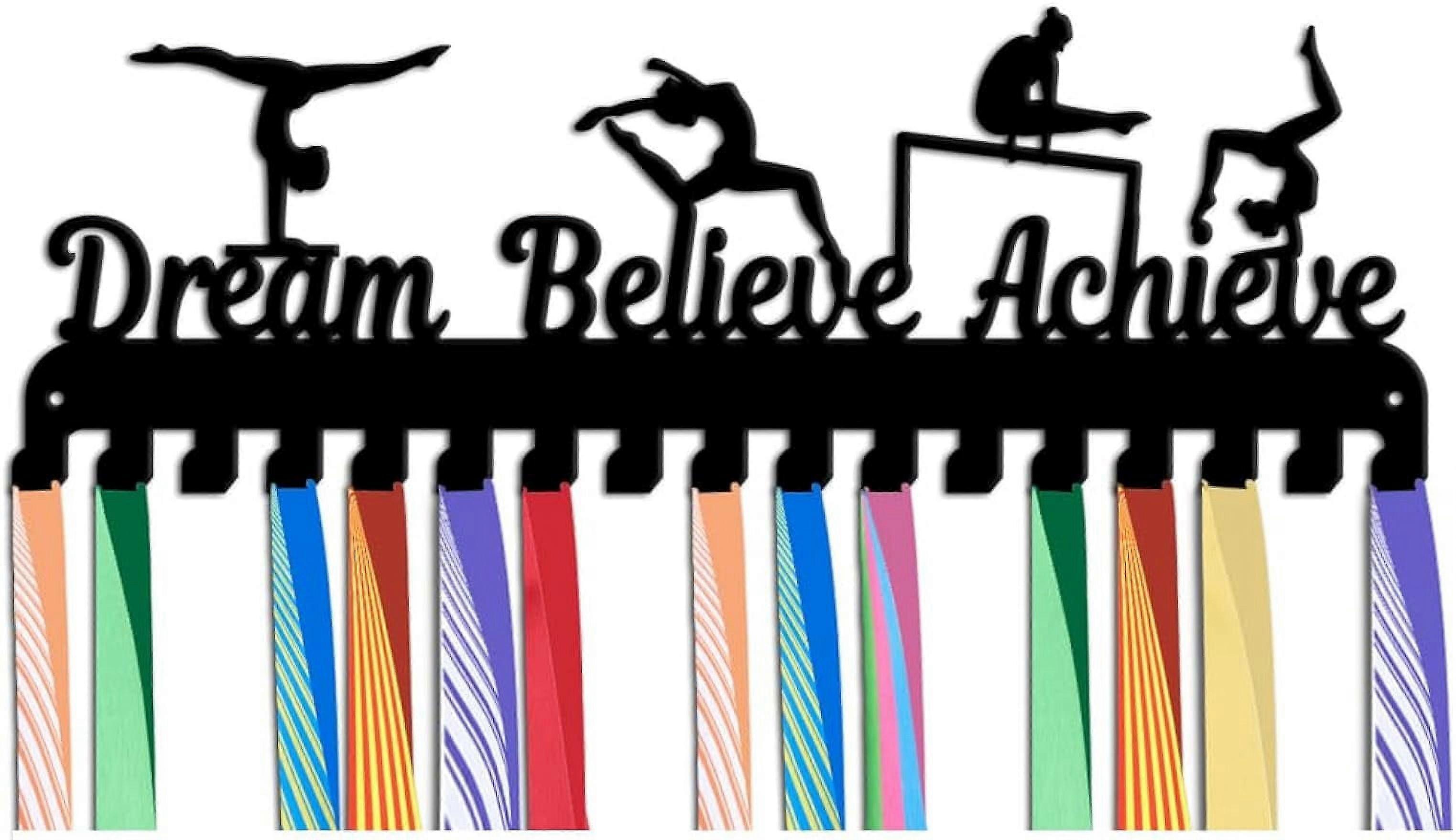 Medals Hanger Display Holder Rack Gymnastics Medals Wall Mounted Frame Medal Hooks Ribbon Holder 17 Hooks