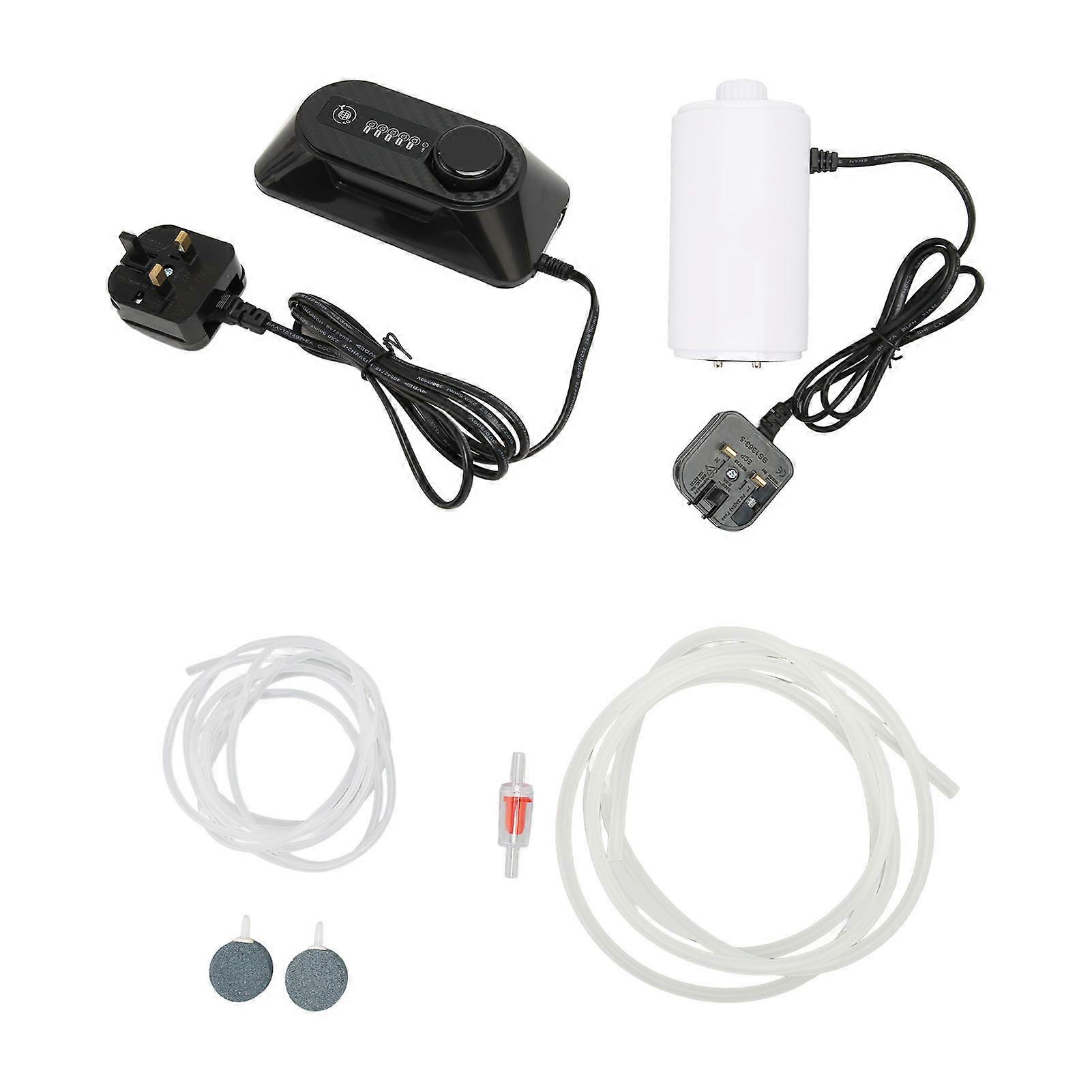 Machine d’ozone d’aquarium Purification d’eau réglable Petit aquarium Générateur d’ozone pour l’élimination des algues odorantes Prise UK 220V