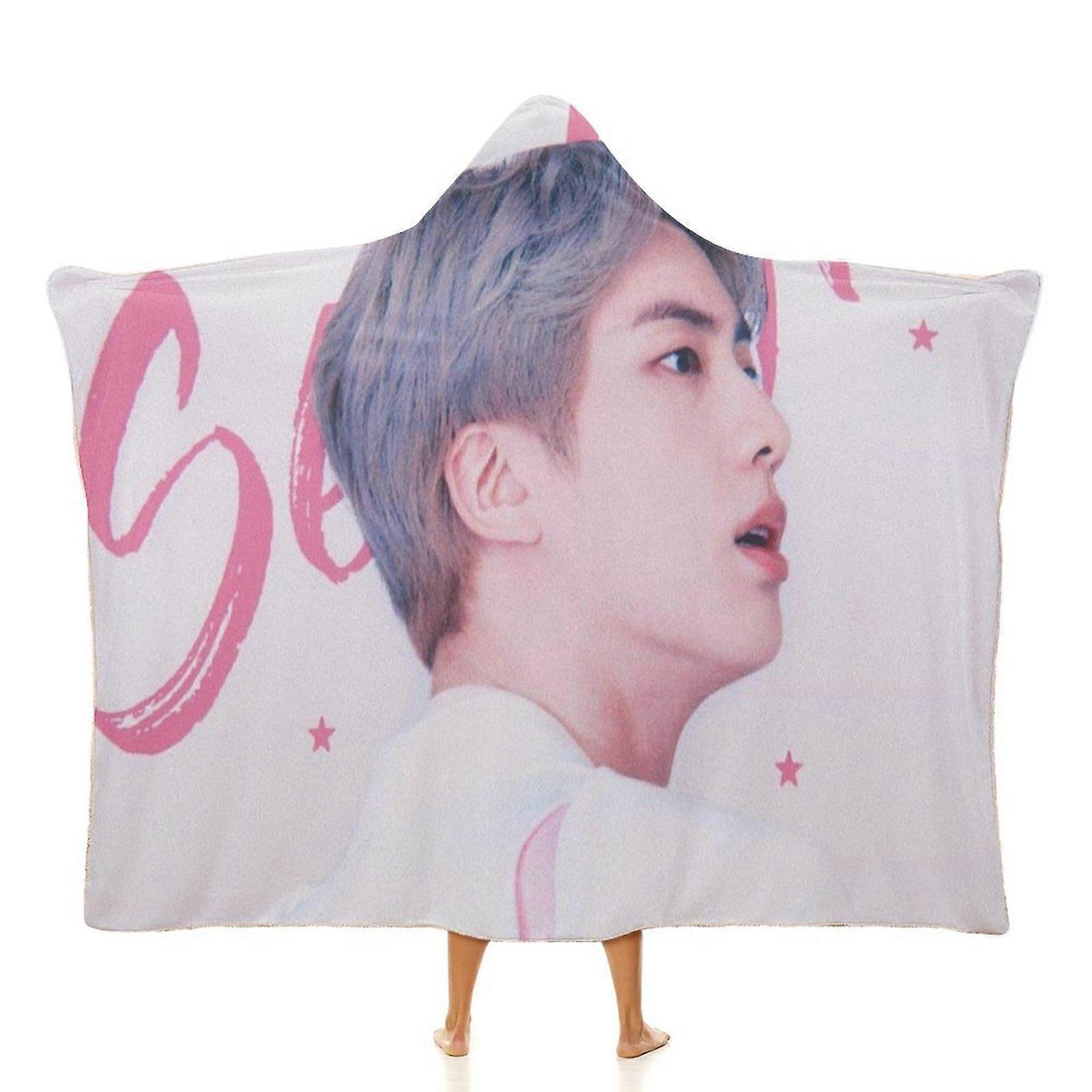 BTS Jin (136) Blanket Wearable Cartoon Cosplay Hoodie Throw