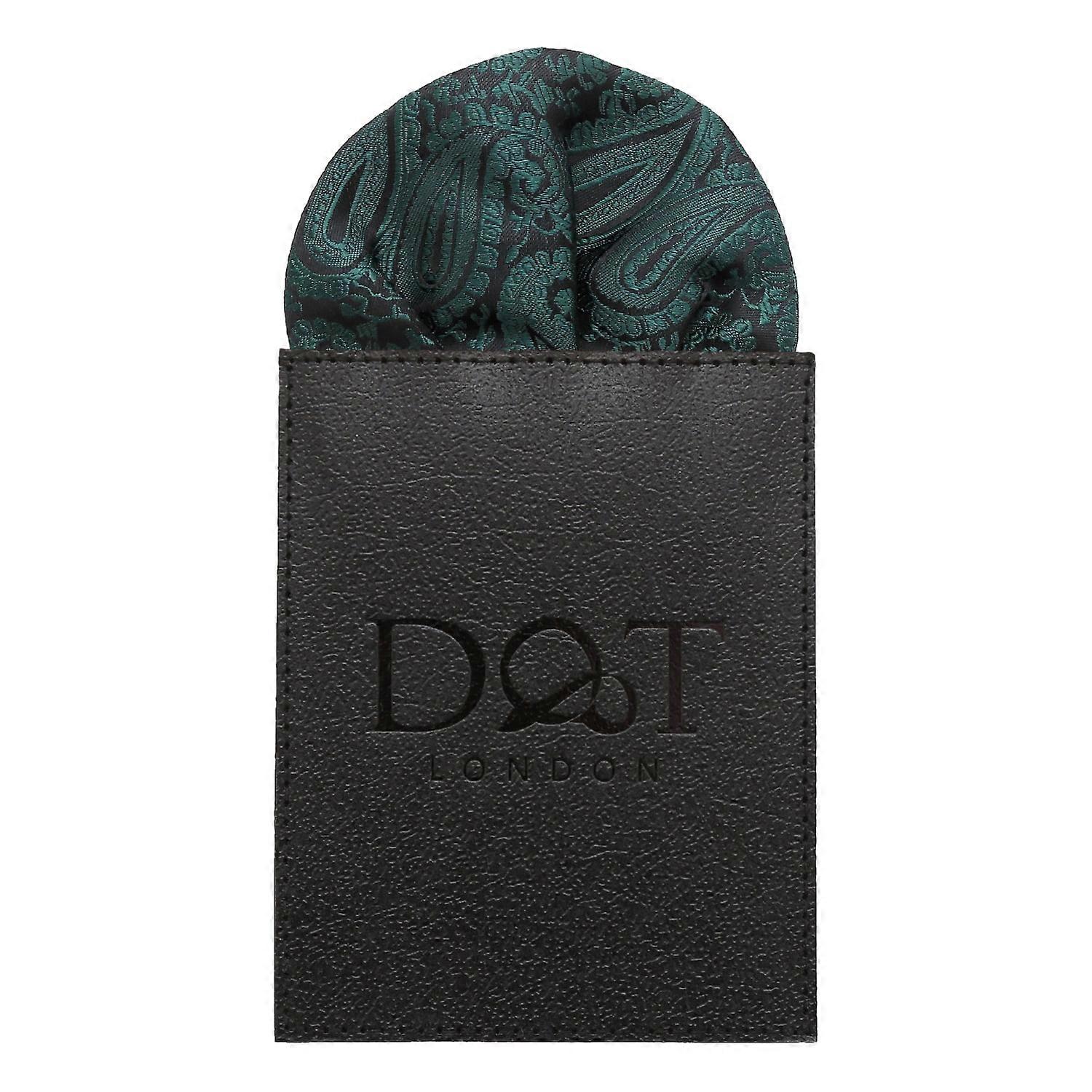 Emerald Green Paisley Pre-Folded Pocket Square Puff