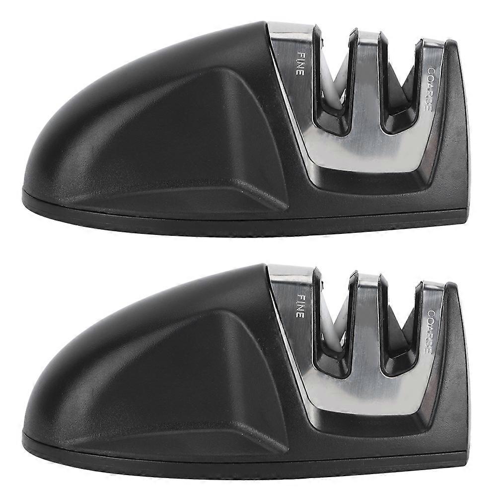 2Pcs 2-Slot Flat Bottom Kitchen Sharpener Multifunctional Household Knife Sharpening Tool