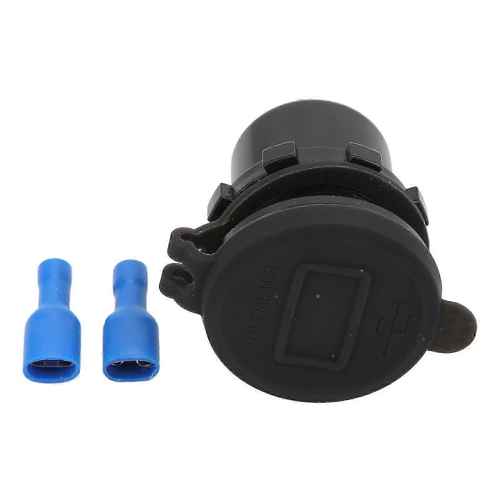 Car Charger Dual USB Socket Fast Charge with Red Digital Display Voltmeter Terminal DC12V?24V for Boat Motorcycle Truck