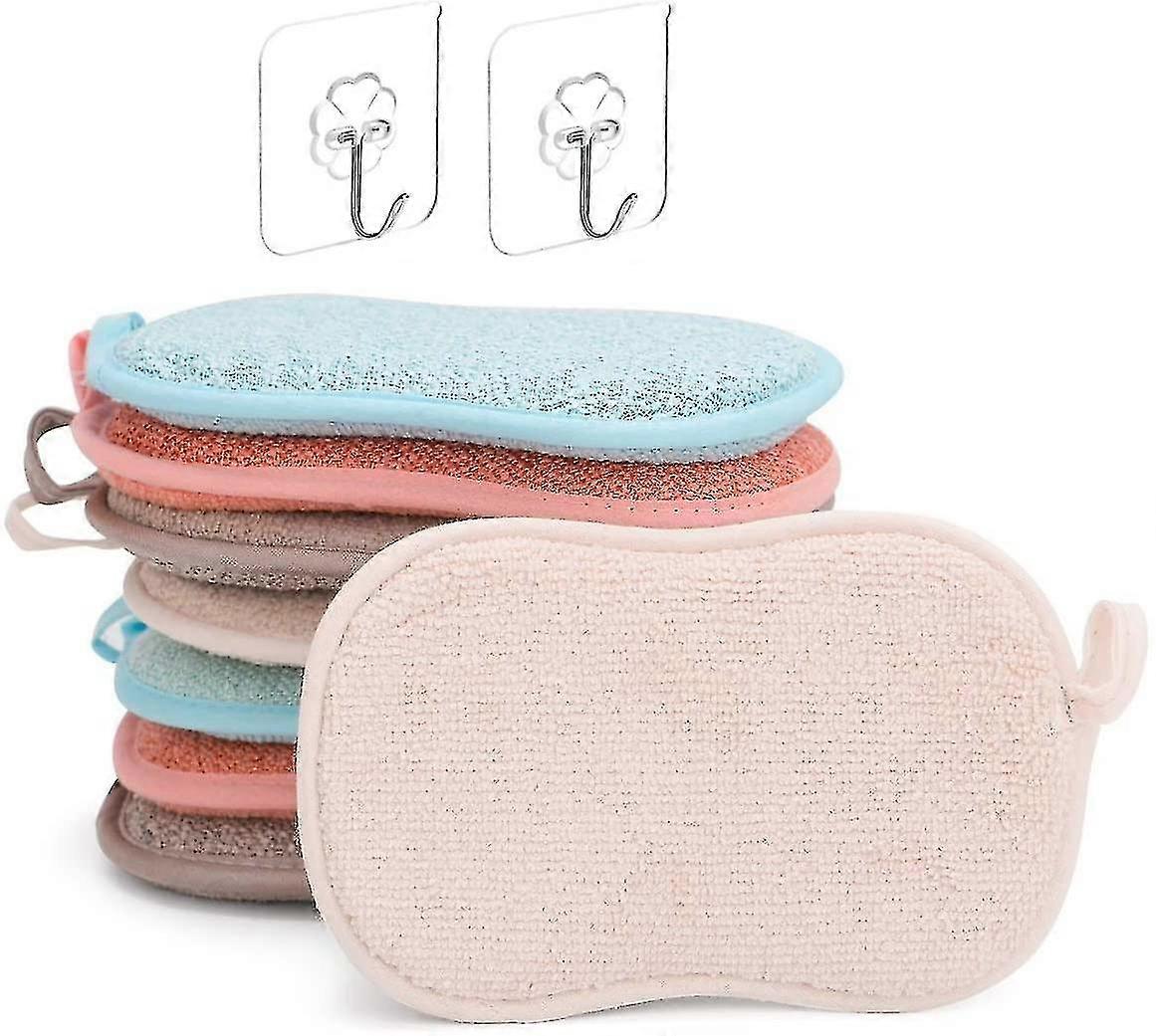 8 Pcs Washable Sponge Reusable Dishwashing Sponge Scouring Microfiber