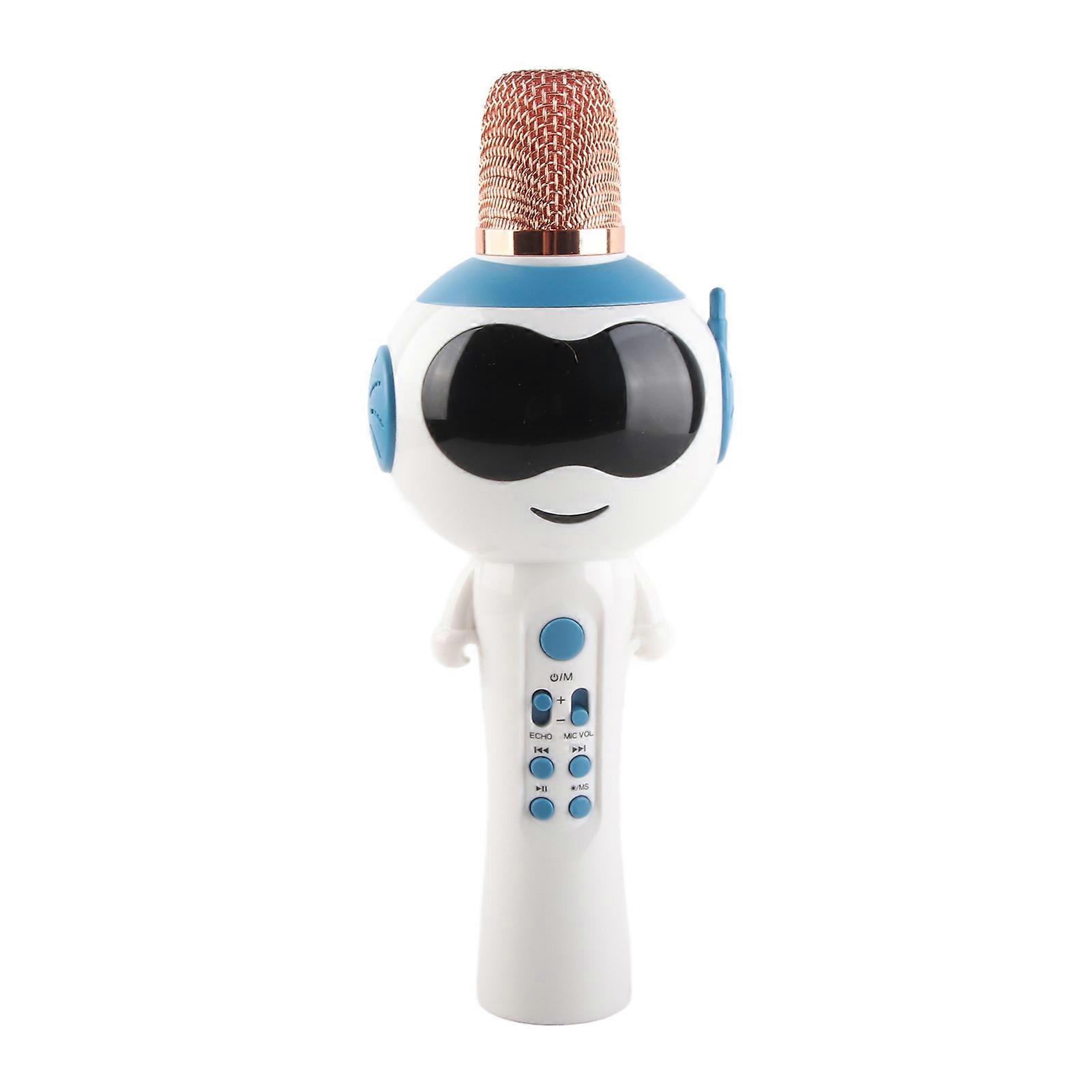 Bluetooth Microphone Children's Wireless Microphone with Sound Mode Intelligent Function Blue
