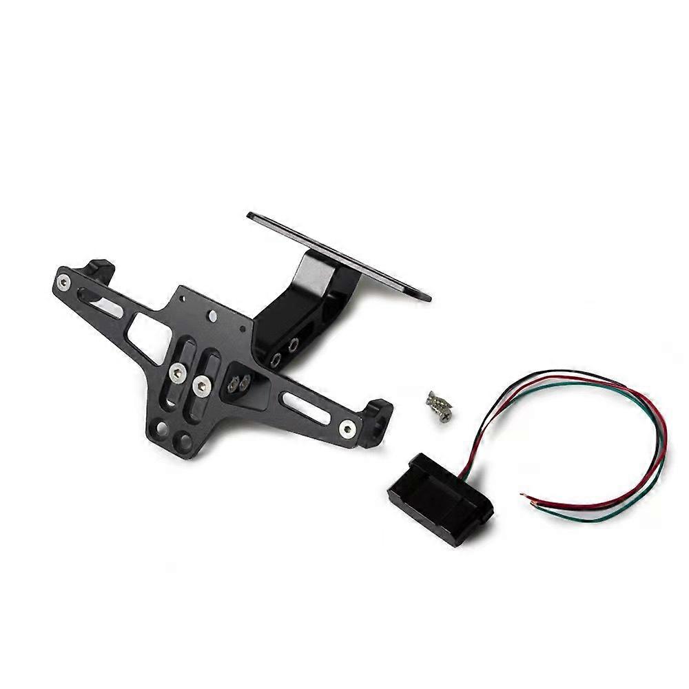 Motorcycle Modification Cnc Aluminum Alloy License Plate Frame Adjustable With Light Rear License Plate Bracket