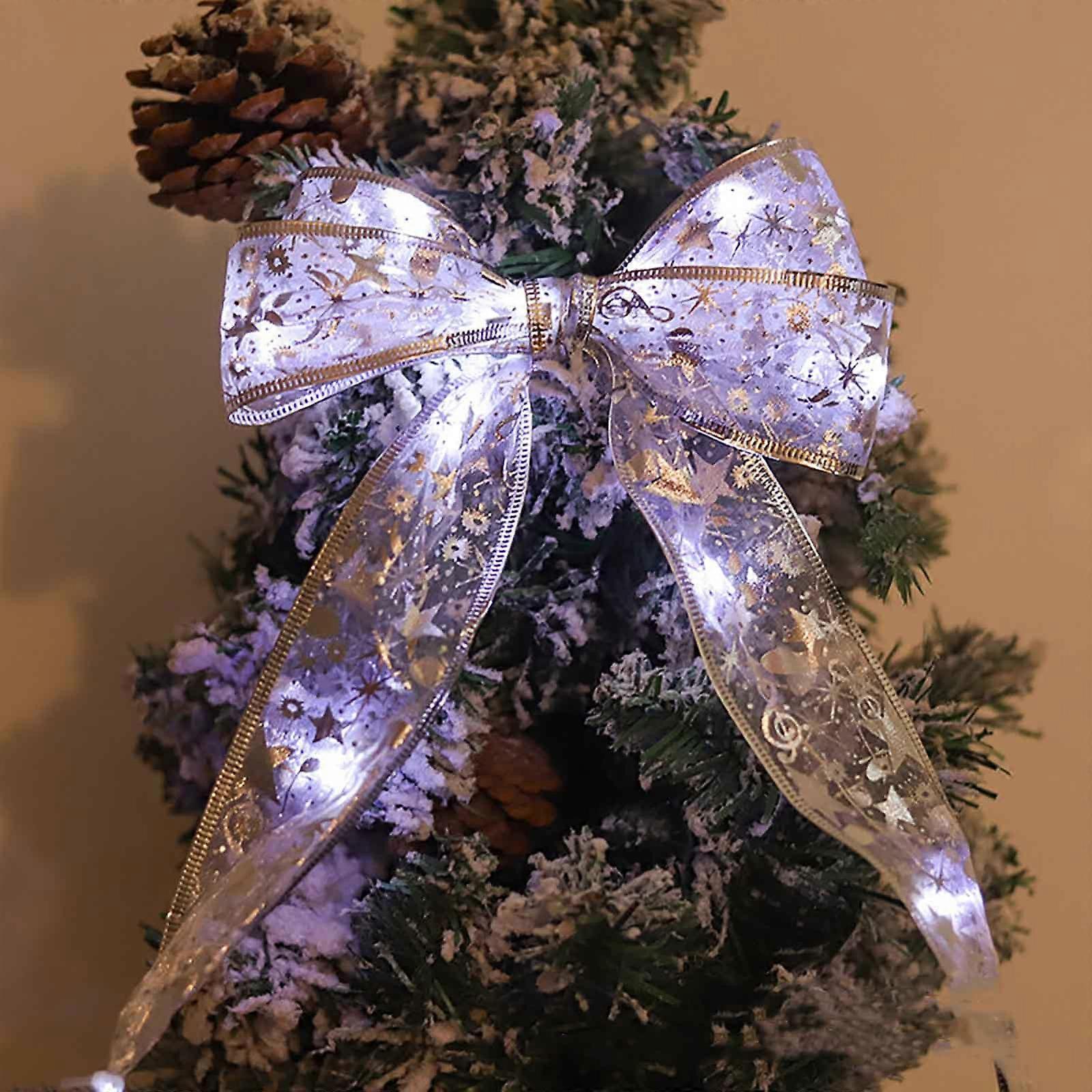 Christmas Tree Decoration Ribbon Led Lights String Lights 4M 40 Lights [Three Battery Box Is Always On + Flash M