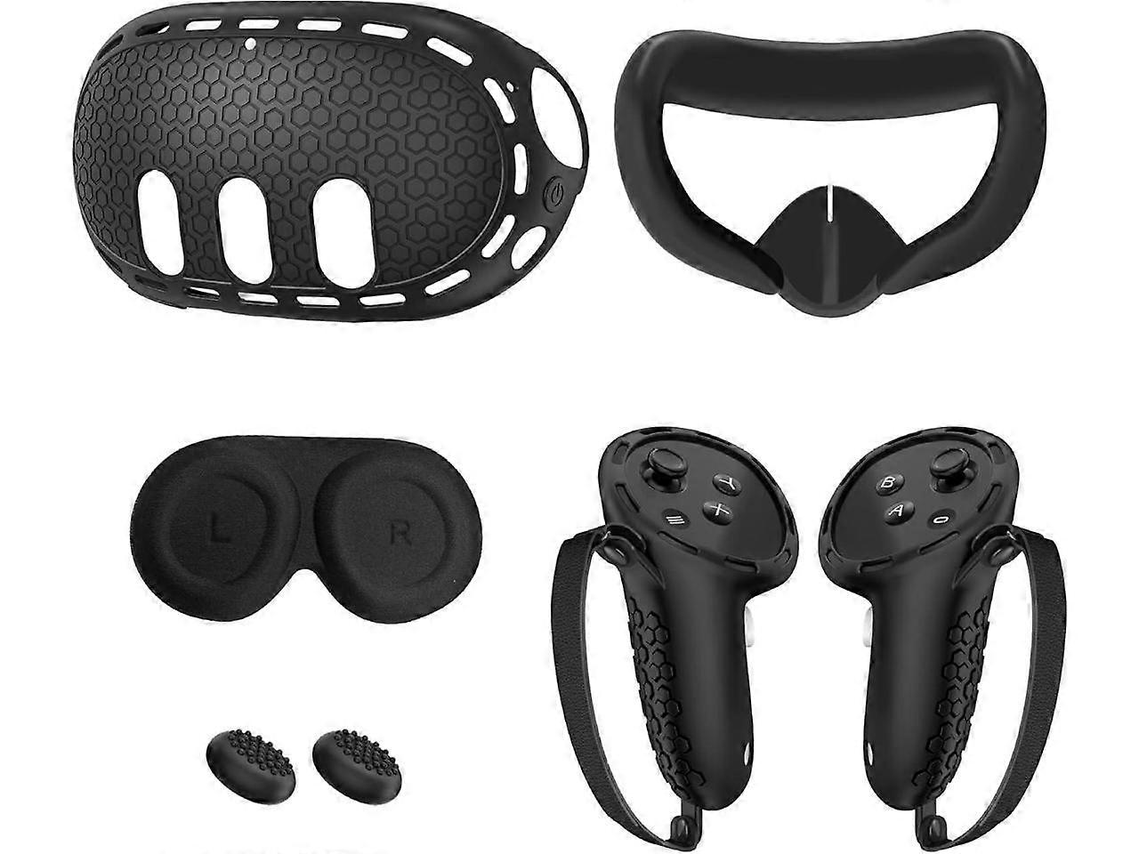 Protective Cover Set Compatible with Meta Quest 3 for Oculus Quest 3 Silicone VR Accessories Protective Cover, VR Headset Shell Cover, Controller Grip