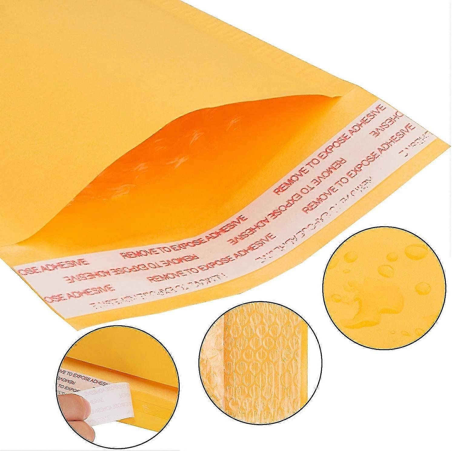 Envelopes bolha de 100 pccs 4,7 x 7,7 polegadas / 12 x 19,5 cm - Envelopes acolchoados - Amarelo, papel KRAFT - DD0