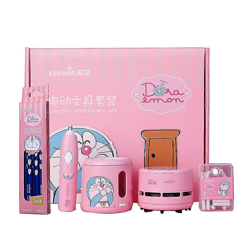 Lápis Sharpener Conjunto de papelaria com borracha elétrica e aspirador de mesa