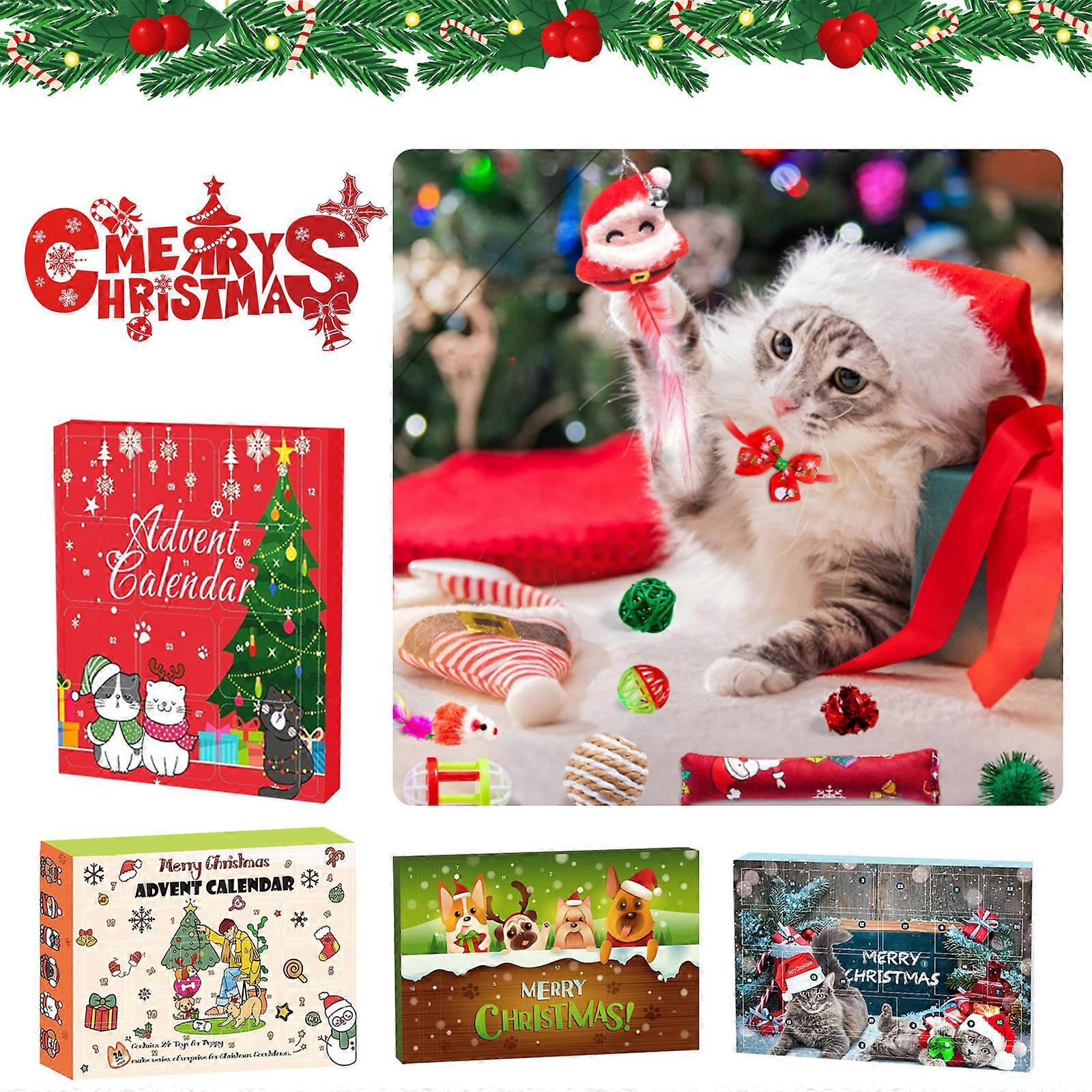 2024 Advent Calendar Christmas Countdown Calendar Παιχνίδια για κατοικίδιο γάτας σκύλου, 100% νέο