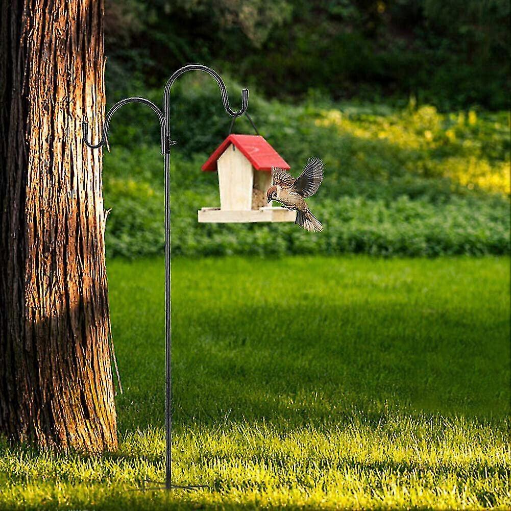 4x Heavy Duty Shepherds Crook Hooks Adjustable Metal Stake Stand Hangers Garden