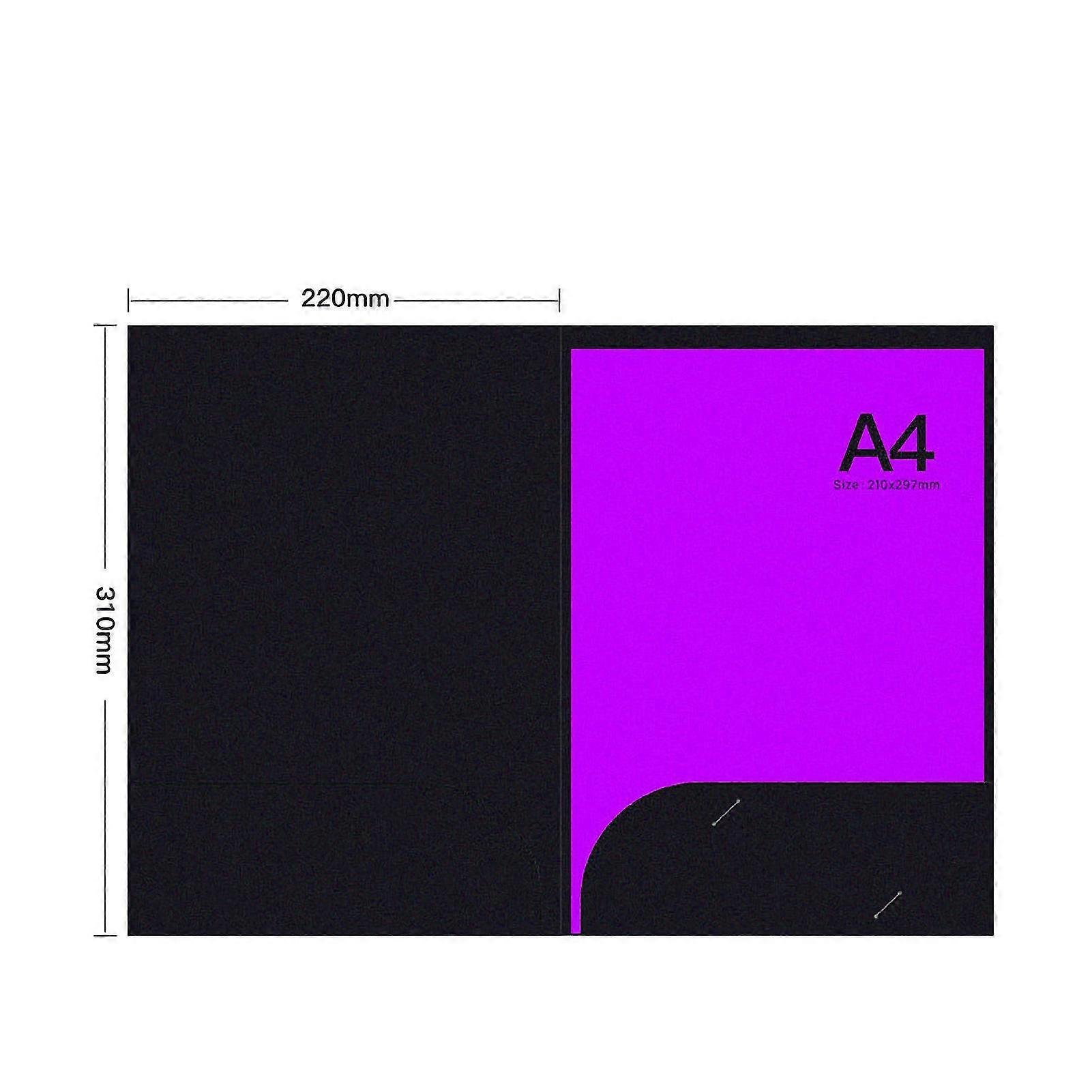 Purple Double Pocket L-Shaped Folder with Bevel Design - Convenient Paper Storage