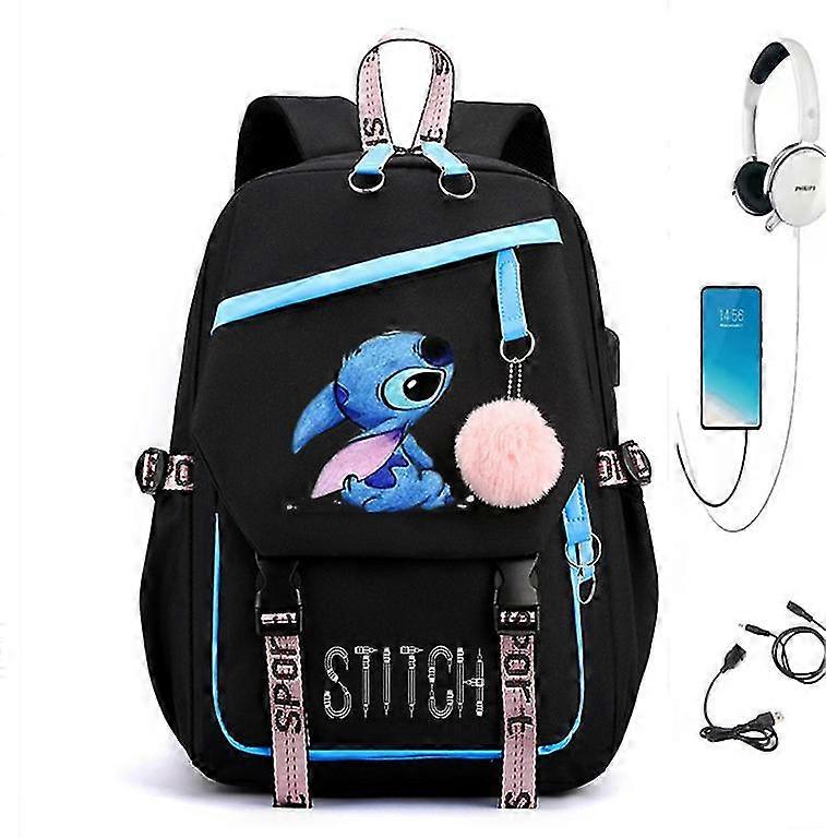 Stitch Usb Zaino ricaricabile Zaino per studenti maschio e femmina Stile 1