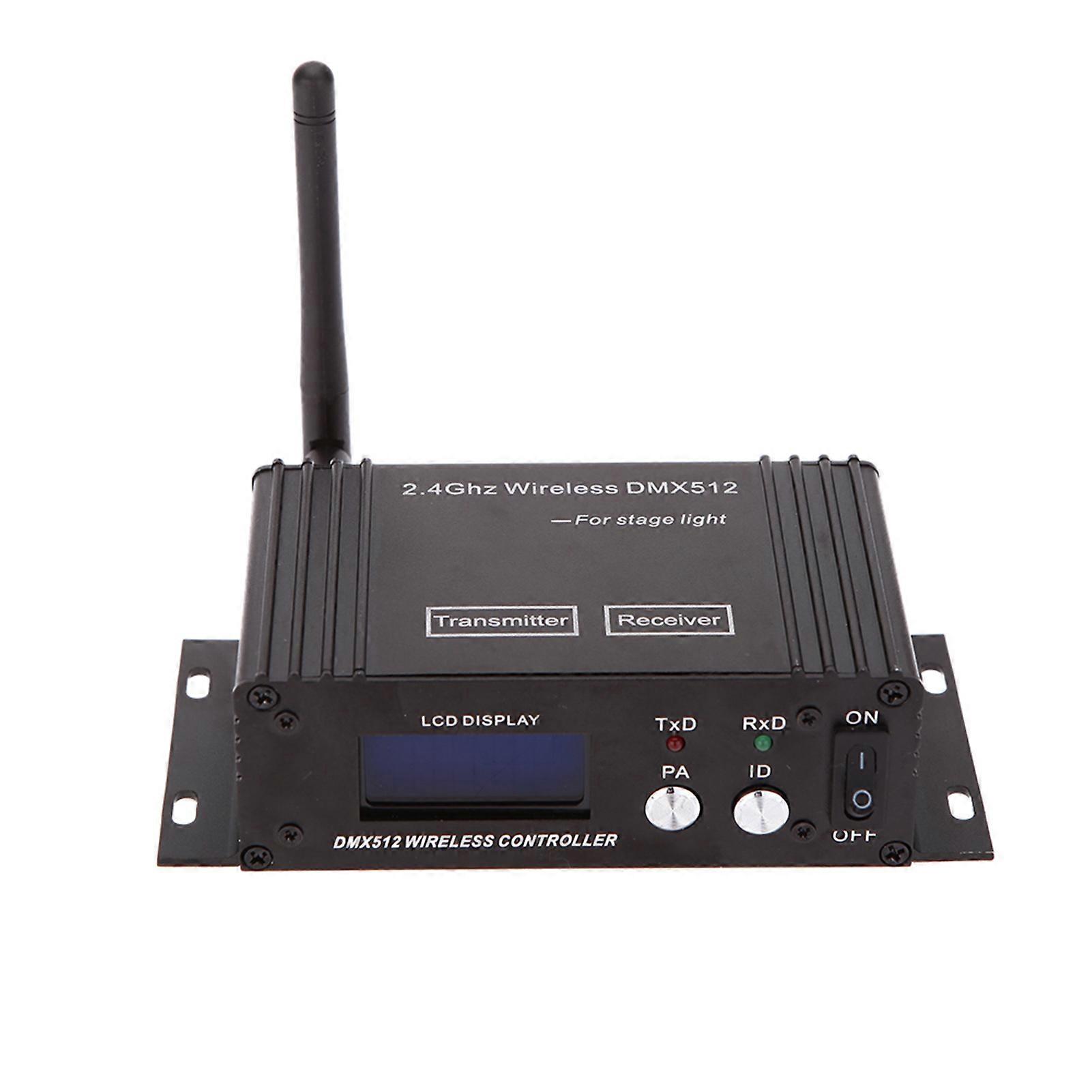 2.4G Wireless DMX 512 Controller Transmitter Receiver LCD Display Power Adjustable Repeater Lighting Controller