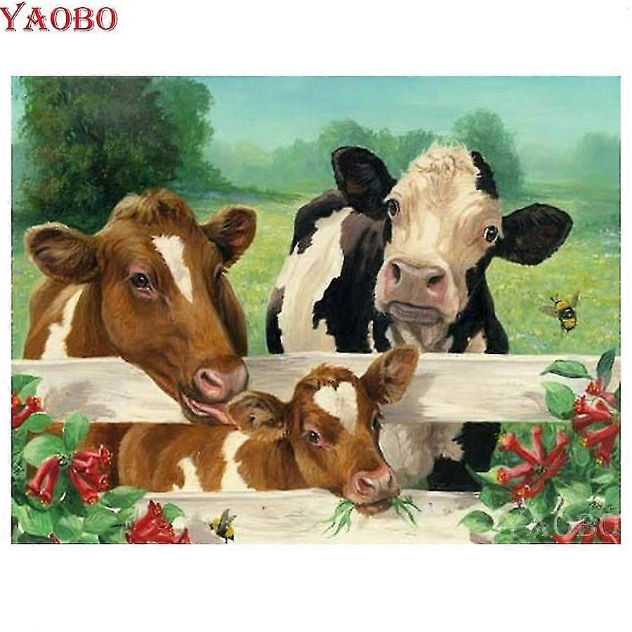 كامل ديموند 100٪ الماس التطريز الحيوان البقرة 5D الماس الصليب غرزة أحجار الراين الزخرفية دي الماس اللوحة فسيفساء كيت