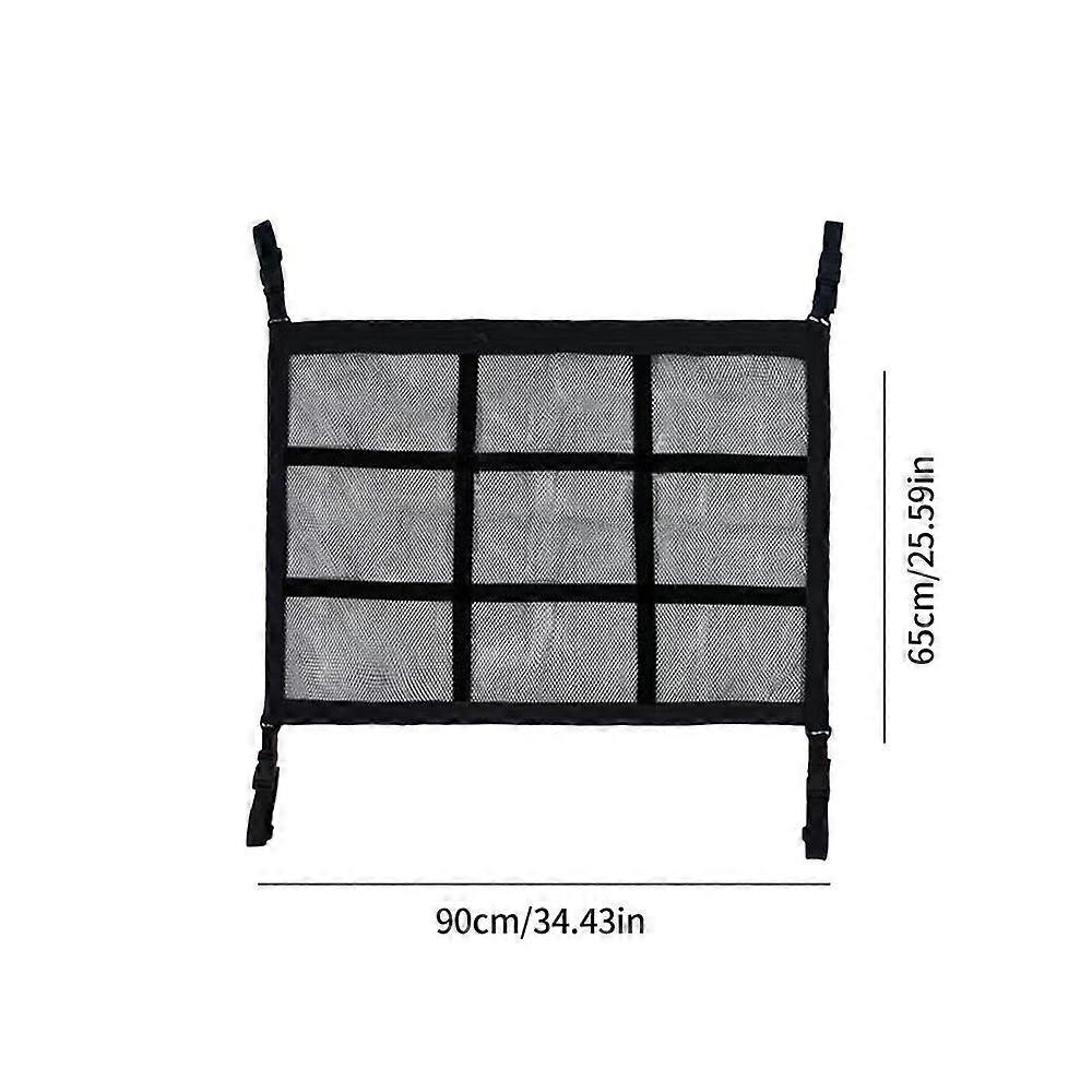 Bil Loft Cargo Net Loft Mesh Net Opbevaring Loft Opbevaring Med Mobilnetværk Og Dobbelt Lynlås Design Til Bil SUV Lastbil