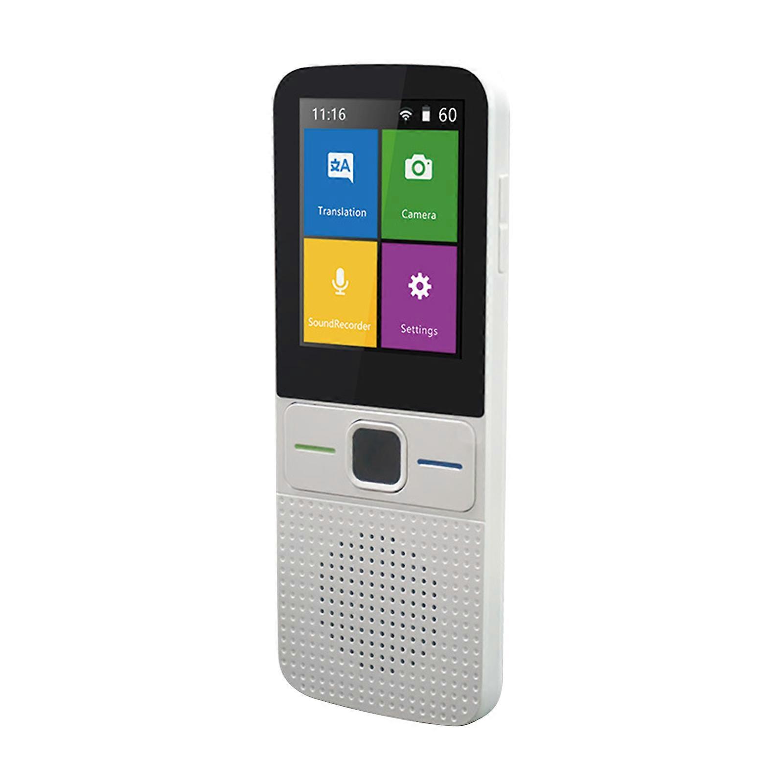 "138-Lang 2-Way Translator, Offline Mode, 2.4" Touch, 1500mAh Battery - White"