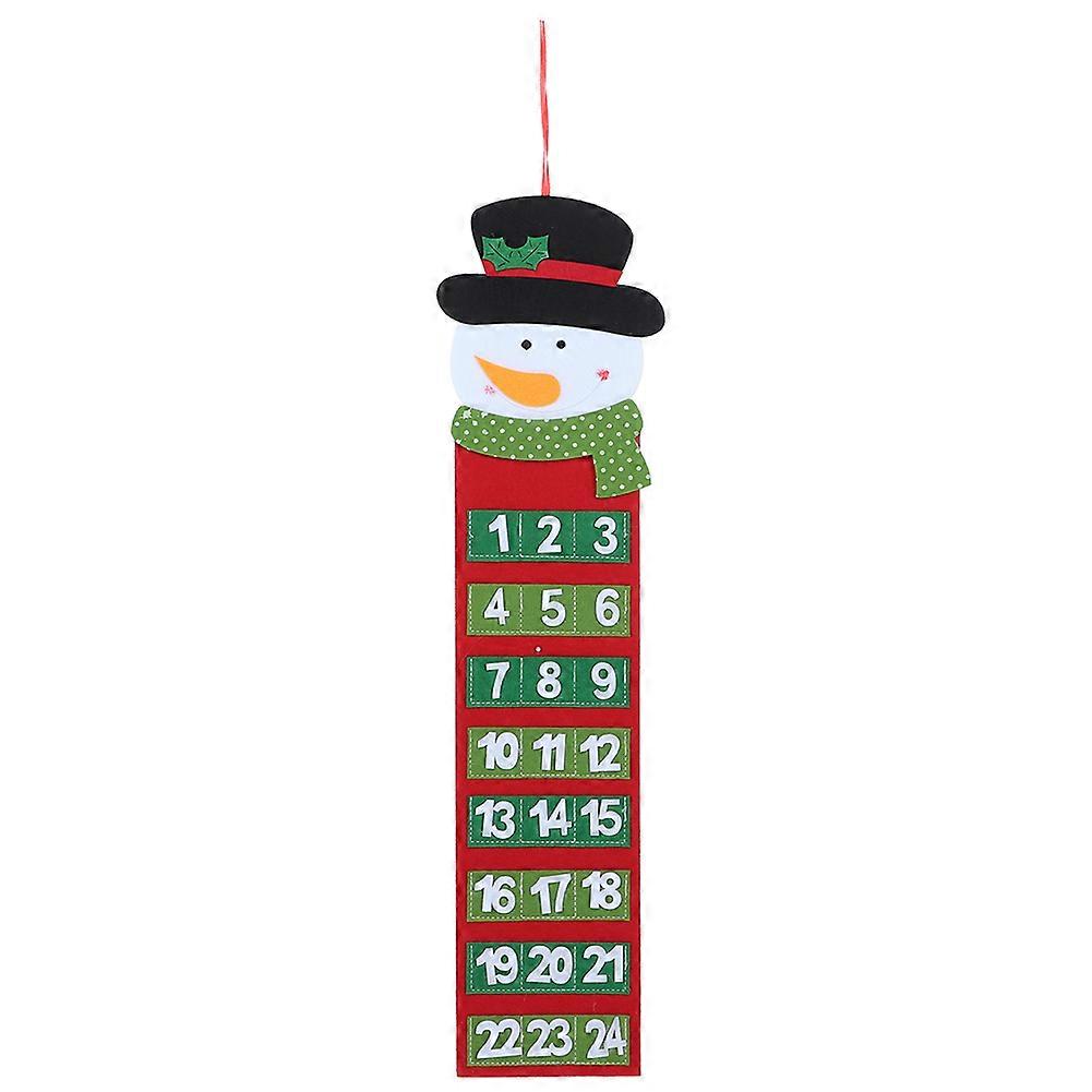 Christmas Advent Calendar Reusable Countdown Calendar Christmas Decorations PendantSnowman