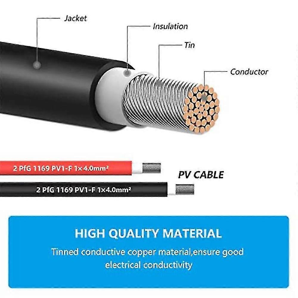 Solar Cable Extension, 6mm Solar Cable Extension, Solar Cable Connection Cable Solar Plug, Voltage