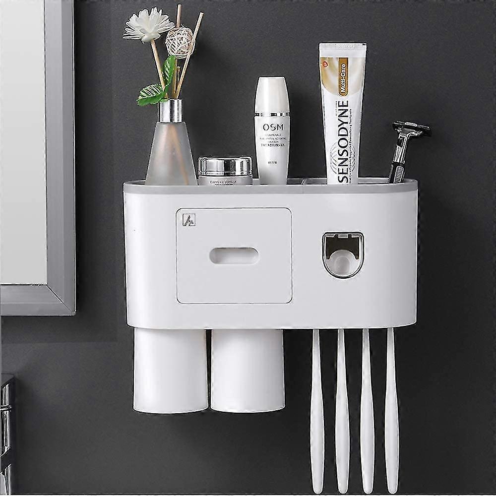 Toothbrush Holder With Toothbrush Dispenser-multifunctional Wall Mounted Space-saving Toothpast