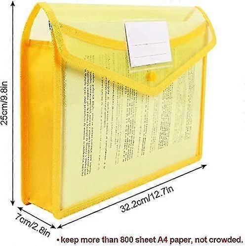 7pcs Plastic Wallets, A4 Clear Popper Wallet Large Capacity Document Folder Pockets Files Envelope With Snap Closure And Pocket For School Office Home
