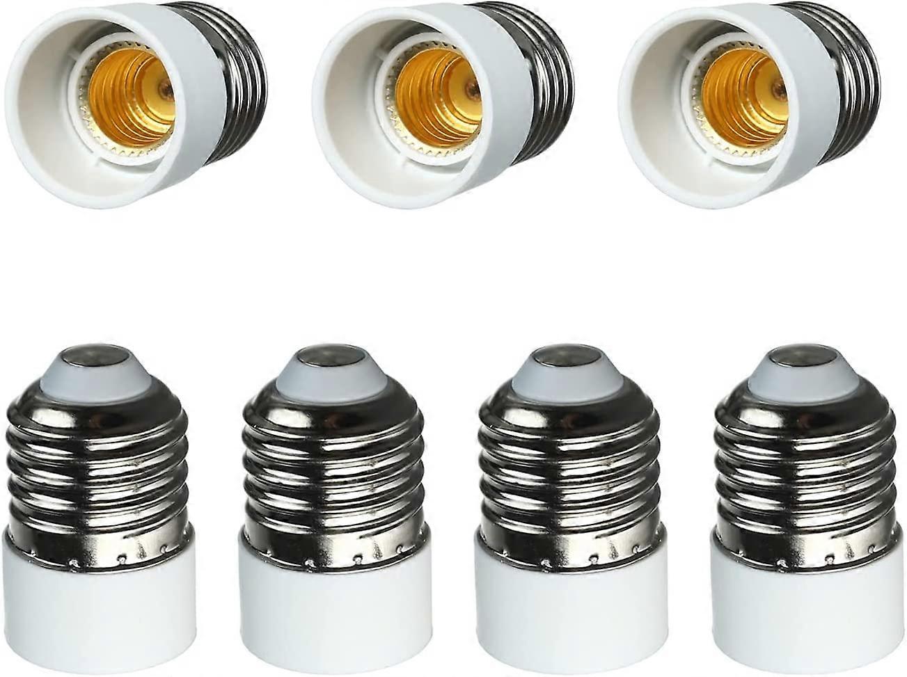 7Pcs E27 To E14 Light Socket Bulb Base Adapter Converter Commutator White Light Sockets PBT AC 100-240V