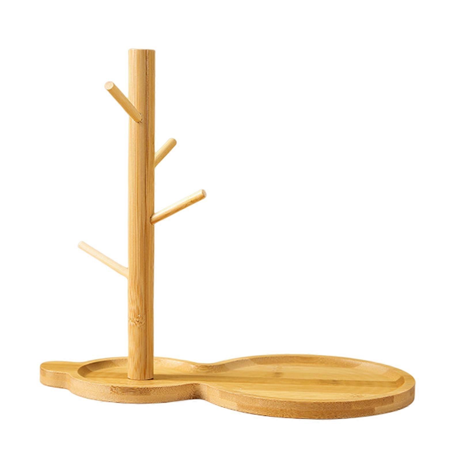 Wooden Jewelry Key Holder Stand with Durable Smooth Base Elegant Sturdy Display Shelf Earrings Supply KAESI