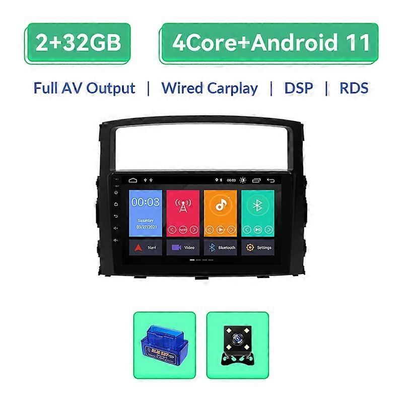 Wireless Carplay Android 11 AI Voice Car Radio Multimedia For Mitsubishi PAJERO 4 2006-2014 Navigation GPS 2 Din 4G Wifi DSP RDS