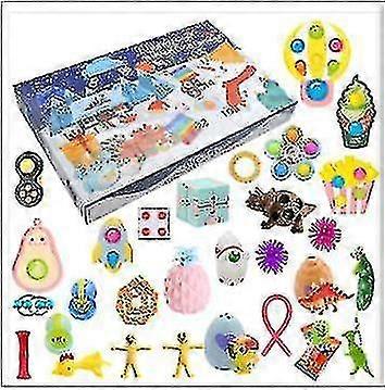 Högkvalitativ jul advent kalender gåva fidget leksaker stress relief fidget leksak blind låda barn