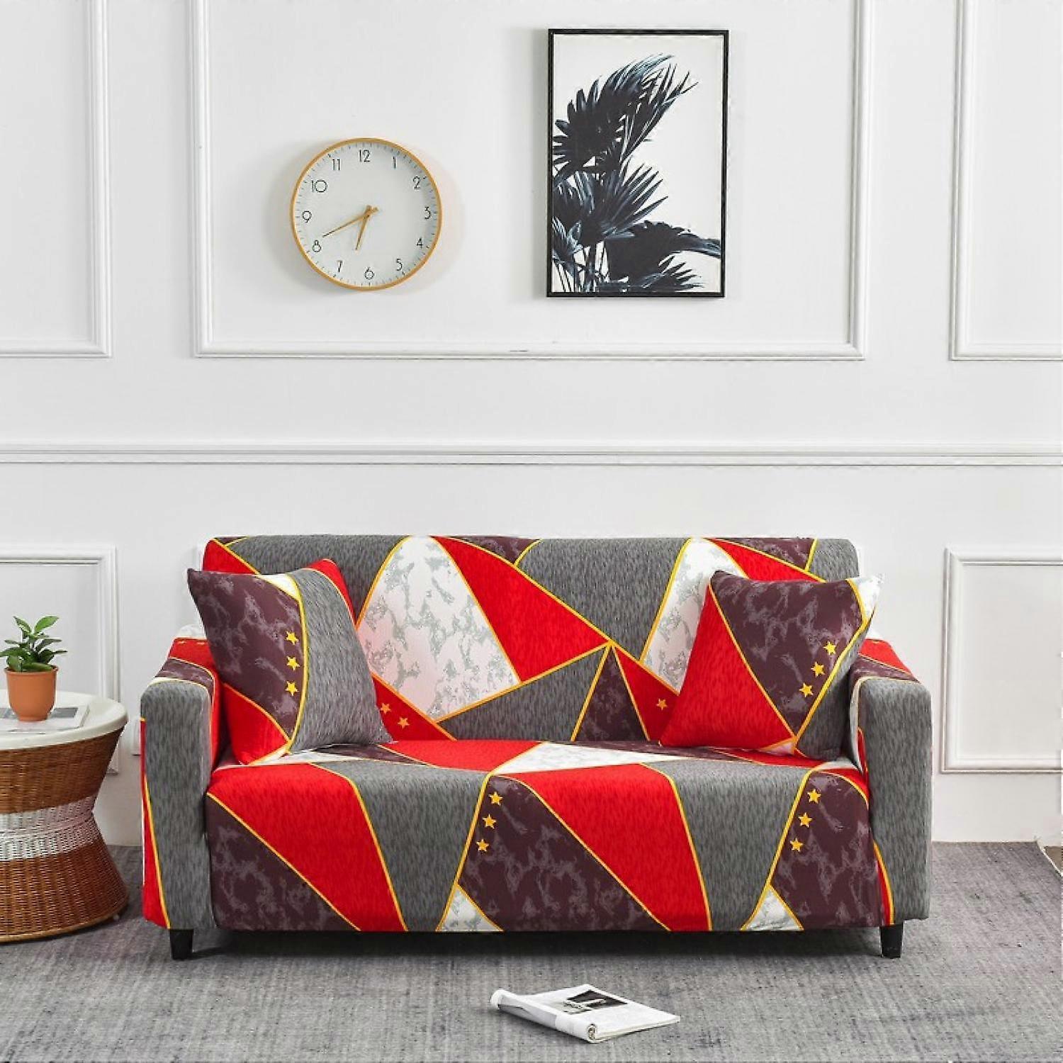 Red elastic sofa cover stretch couch cover