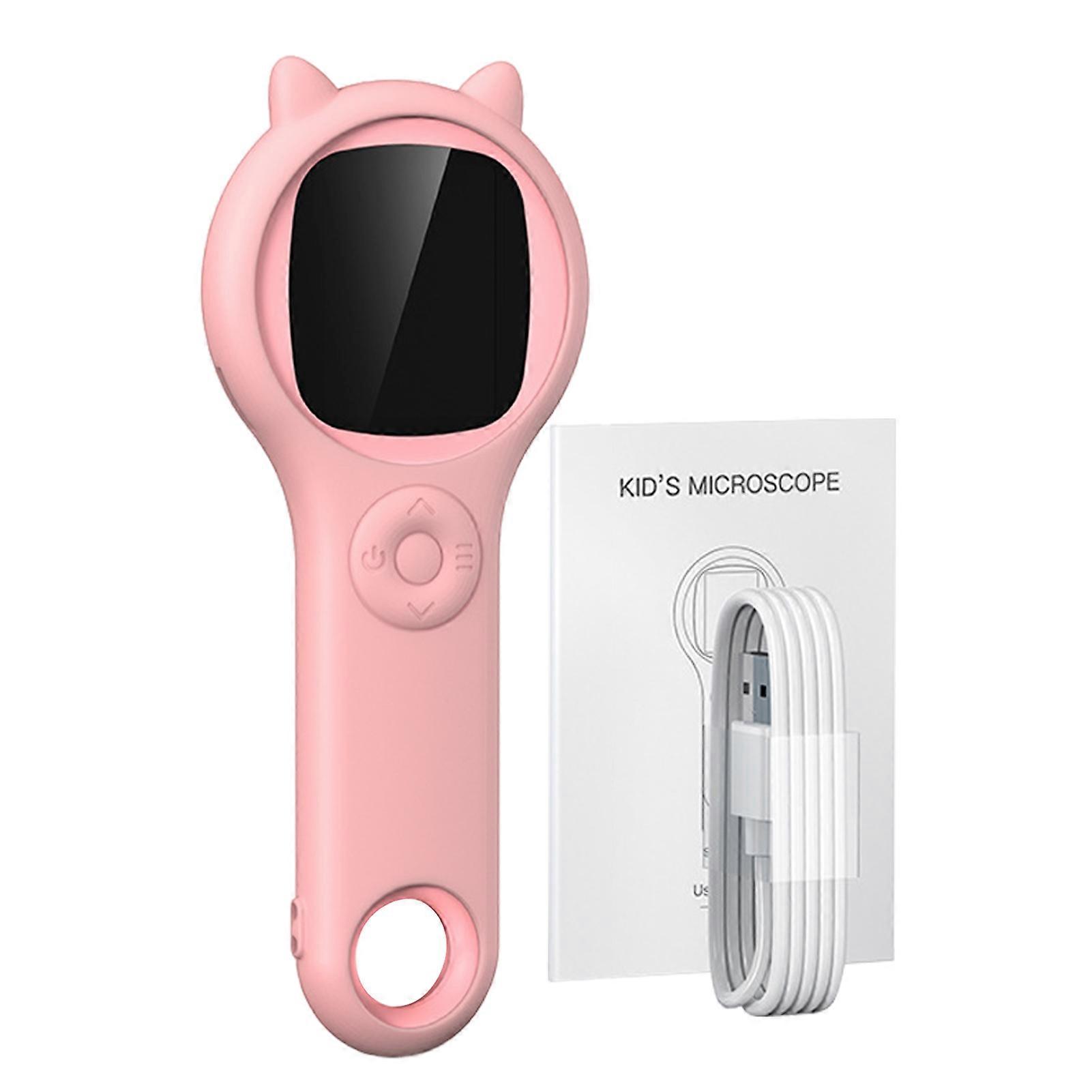 Kids Microscopes 500X Magnification Portable Handheld Digital Microscope With 8 LEDs Lightweight Magnifying Glass
