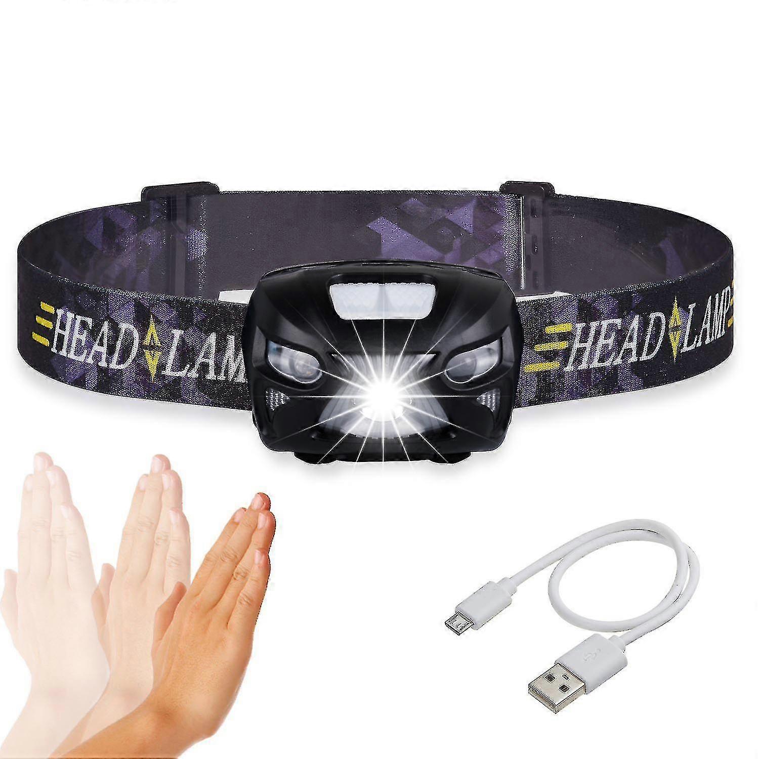 Rechargeable Sensor Headlamp Light Super Bright Led Head Torch Light