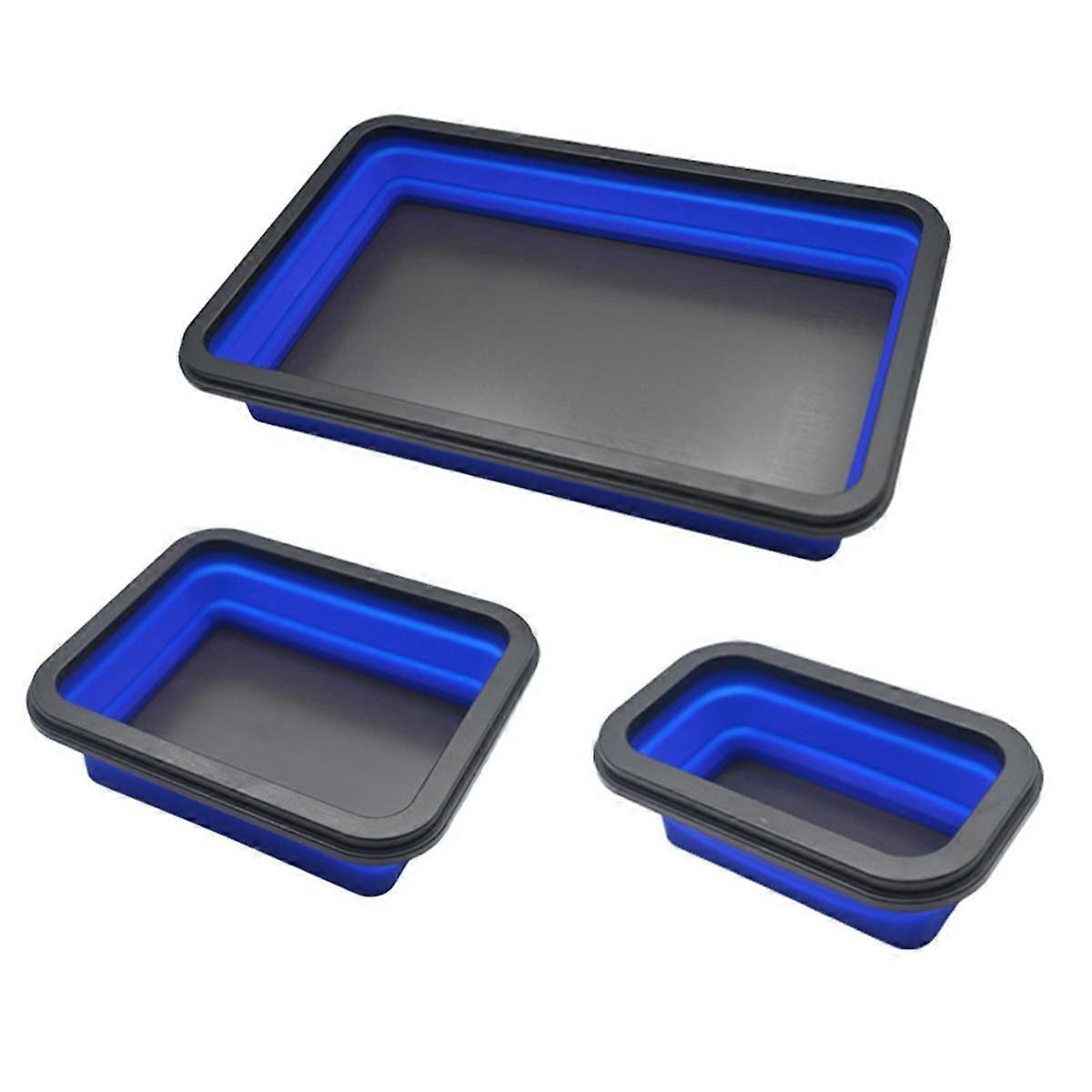 Foldable Magnetic Screw Tray Silicone Tool Parts Storage Organizer Box Woodworking Plumber Tool Par