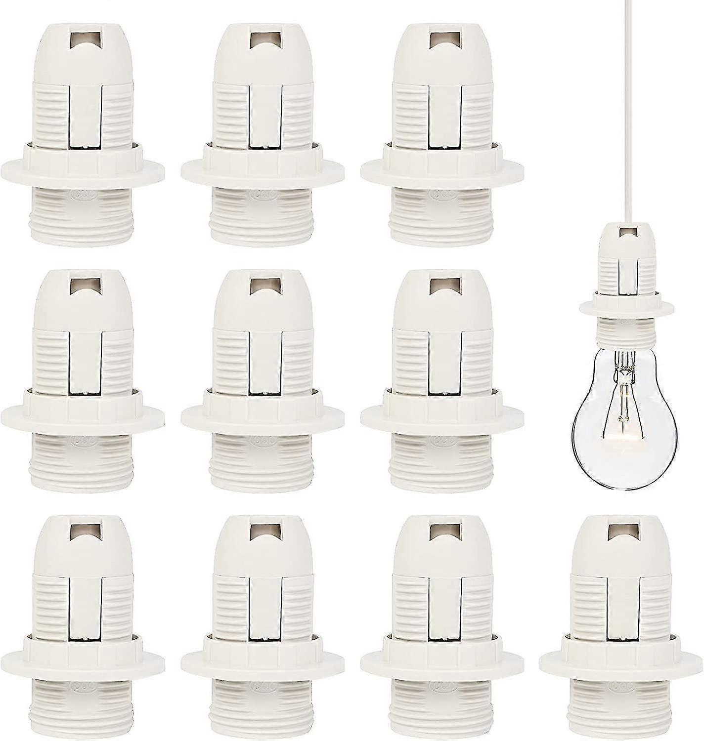 E14 Lamp Socket 10 Pcs E14 Plastic Bulb Socket 250 2a Vintage Lamp Socket Holder E14 Socket Adapter, White