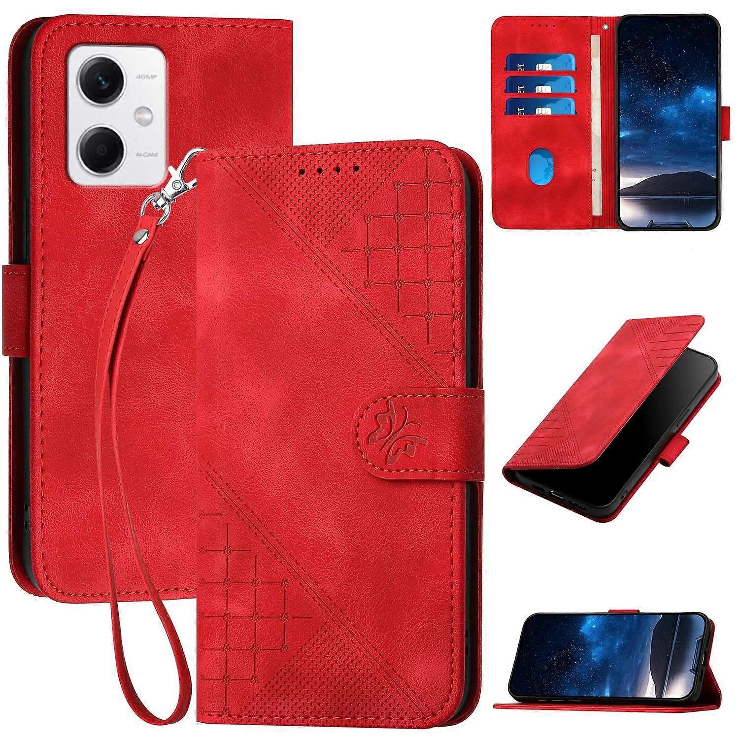 YX0080 Butterfly PU Case For Redmi Note 12 5G