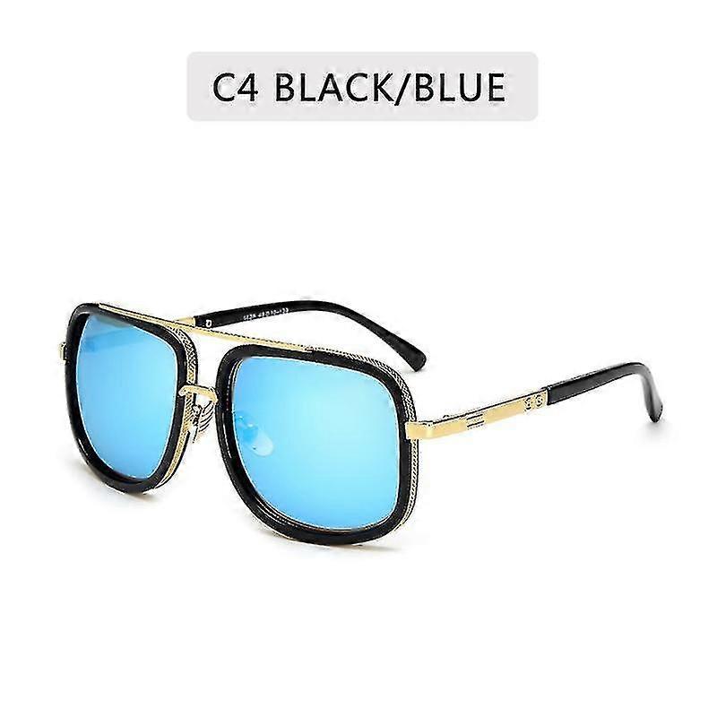 MIMIGO Men's Sunglasses Fashion Big Frame Sunglasses Square Metal Sunglasses Ladies Retro Sunglasses Retro High Quality Uv400
