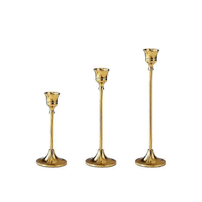 European style candlestick candlelight dinner retro wrought iron candle holder 3 piece set
