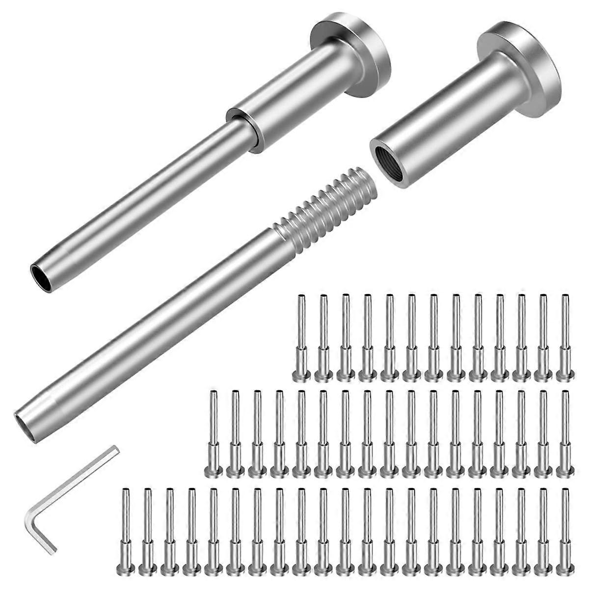 Kit de garde-corps à câbles invisibles (50 pièces), tendeur de câble de 3,2 mm (1/8 po), récepteur invisible pour poteaux en bois/métal de 5 x 5 cm (2 x 2 po).