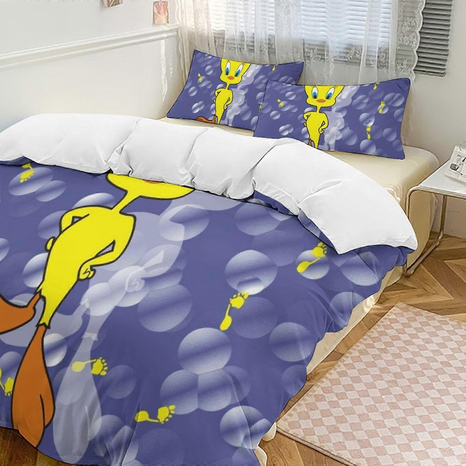 Bedding set XU118 TweetyBird Print Bedding Set Pattern Duvet Cove Set 3 Pieces, 1 Quilt Cover and 2 Pillowcases PW118