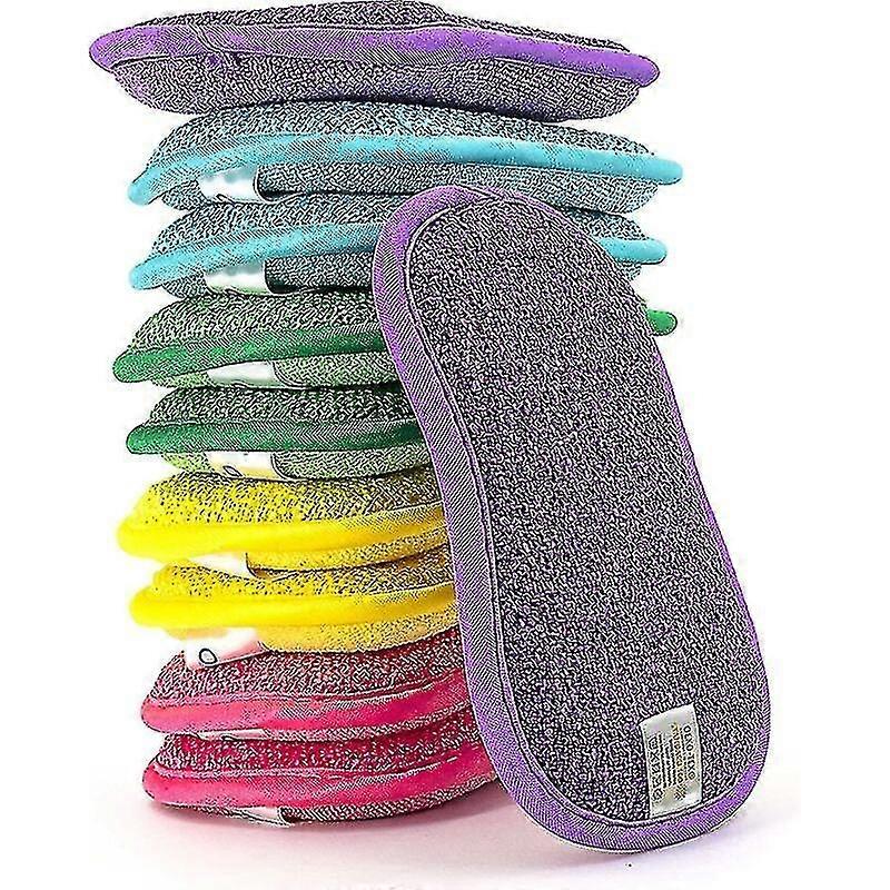 Lot De 10 Éponges Microfibre Lavables Et Réutilisables -