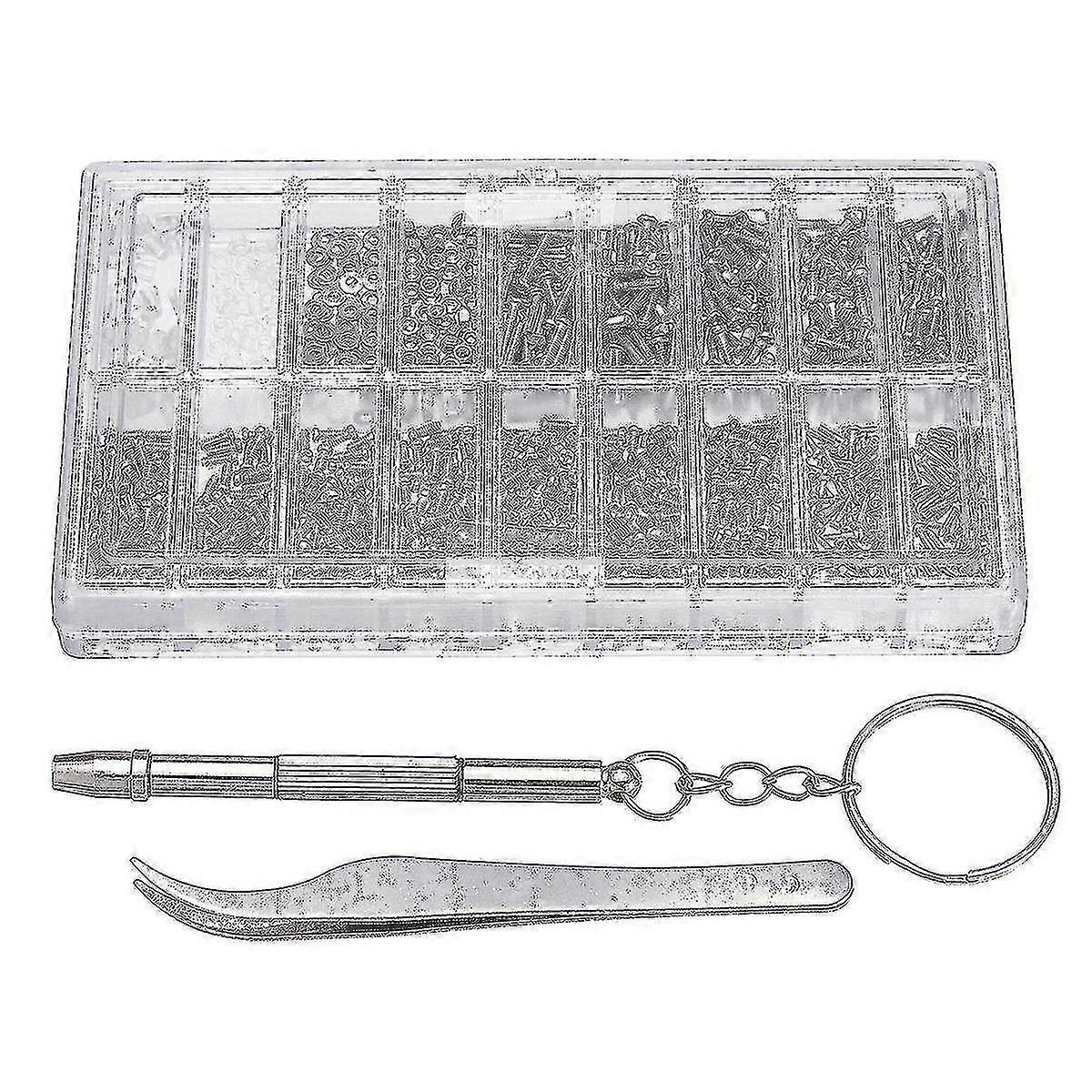 1000 Pcs Gafas Tornillos Tuerca Surtido + + Pinzas, Gafas