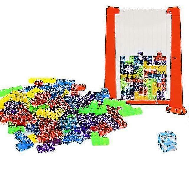 Colorful 3d Tetris Kids Intelligence Puzzle Building Blocks 2 In 1 Board Party Game 70 Pcs/set