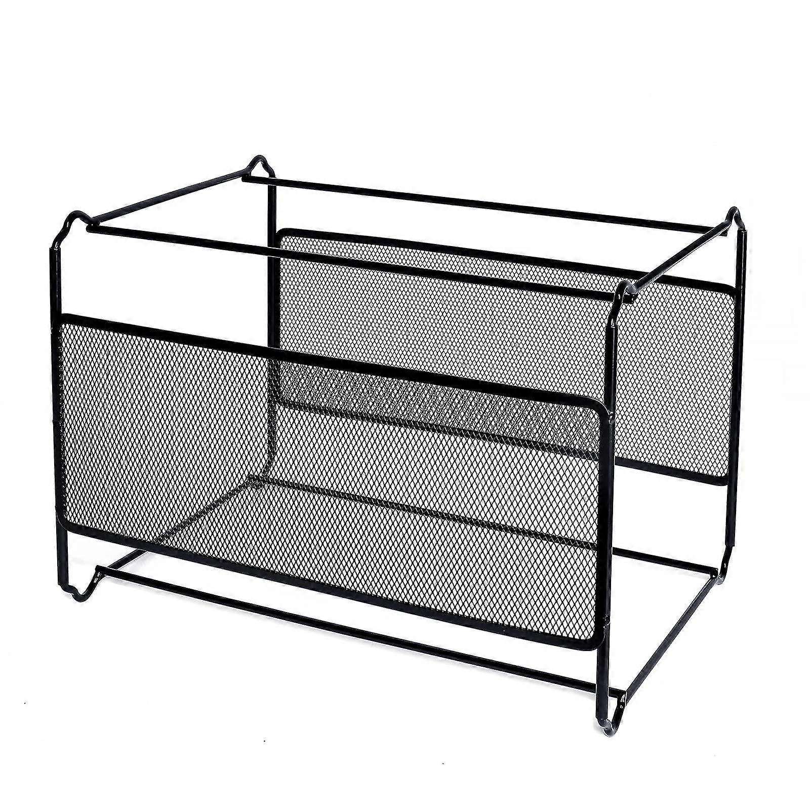 Suspension File Frame(39 X 28 X 24.8cm), Metal Suspension File Frame Organiser - Easy To Assemble - Hanging File Folder For Home Office Storage (black